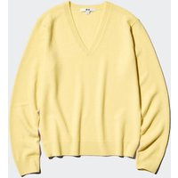 Uniqlo - 100% Cashmere V Neck Jumper - Yellow | UNIQLO (UK)