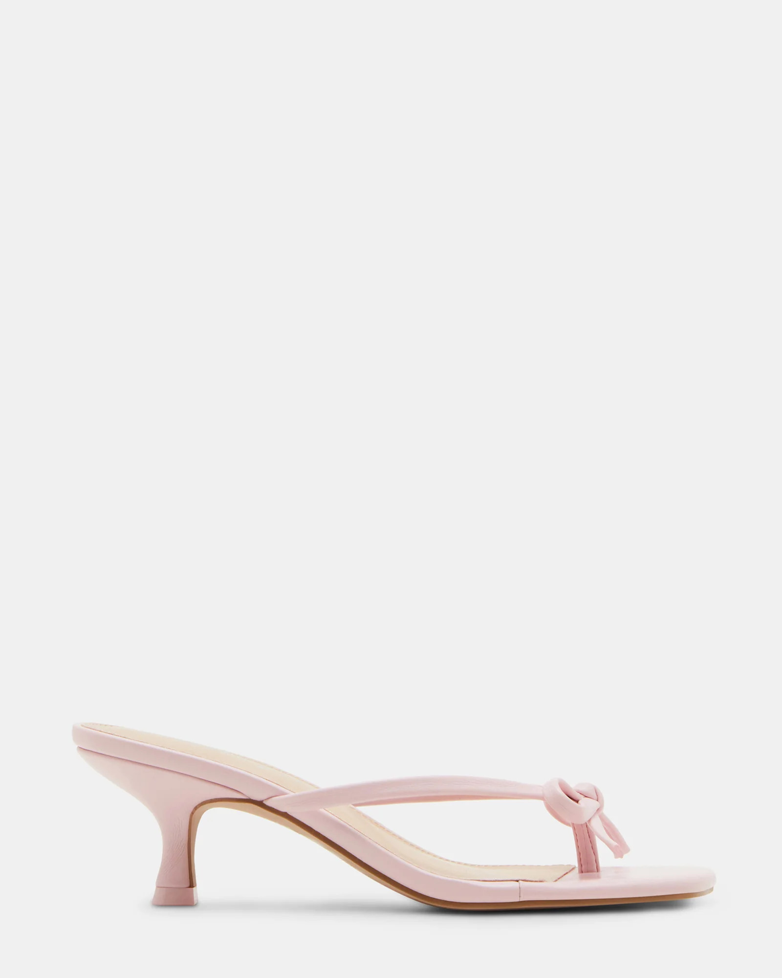 CHARLOTTE Light Pink Thong Square-Toe Mule Women's Heel | Steve Madden (US)