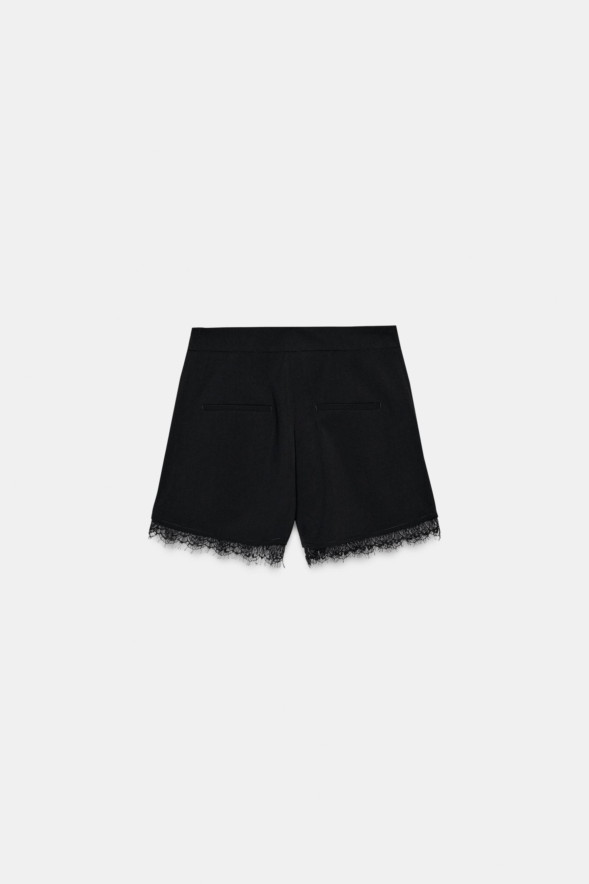 BERMUDA SHORTS WITH LACE TRIM | Zara UK