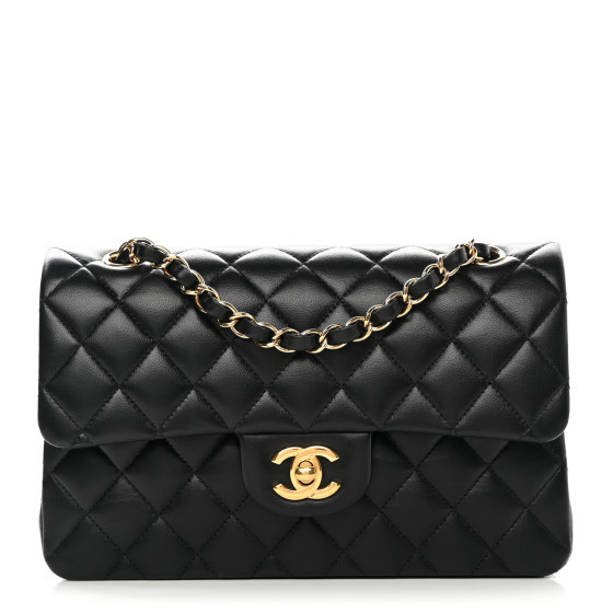 Lambskin Quilted Small Double Flap Black | FASHIONPHILE (US)