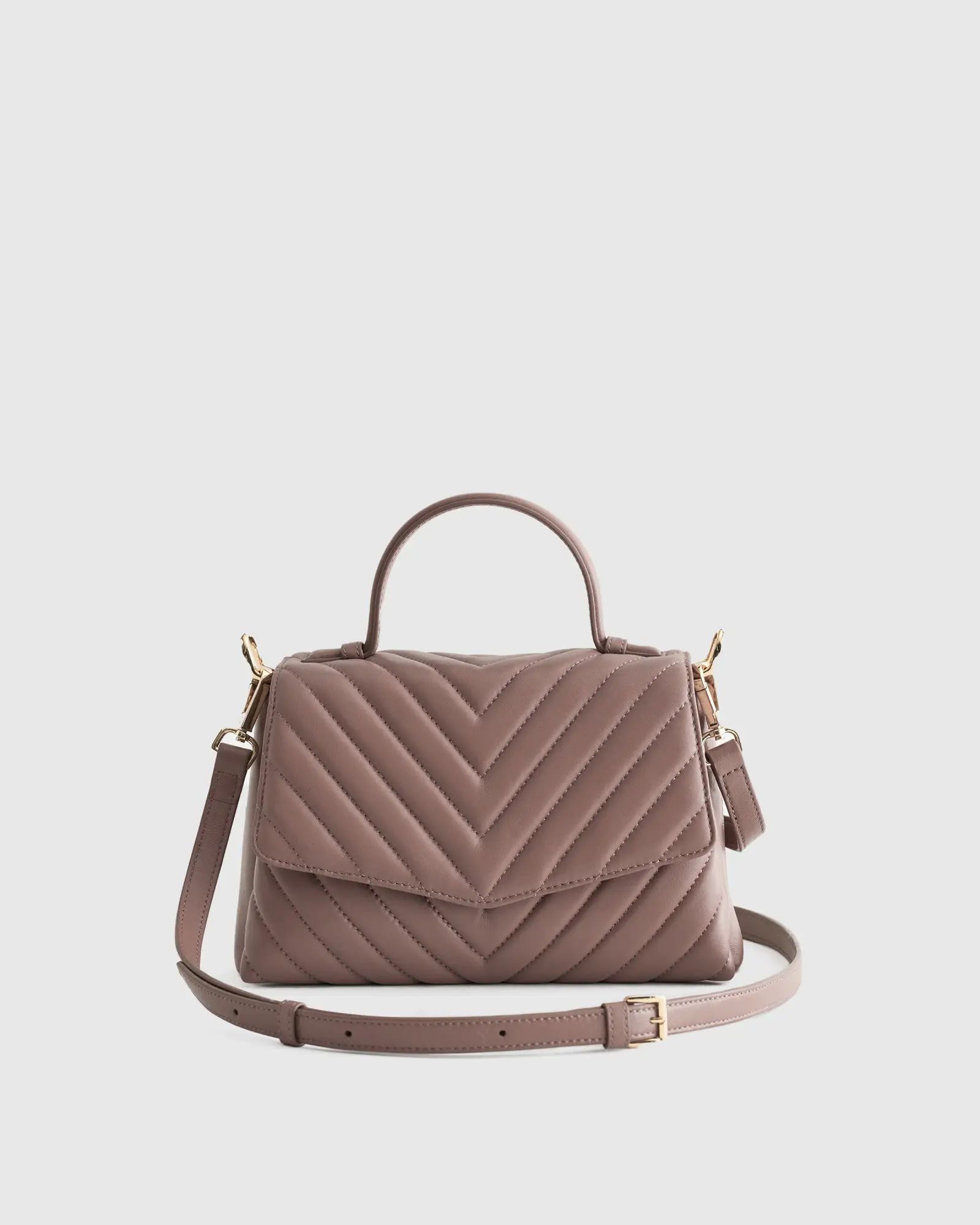 Italian Leather Quilted Top Handle Satchel | Quince