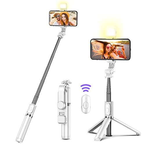 BeFame Selfie Stick Tripod with Remote, Extendable Tripod with LED Ring Light, Detachable Remote Com | Amazon (US)