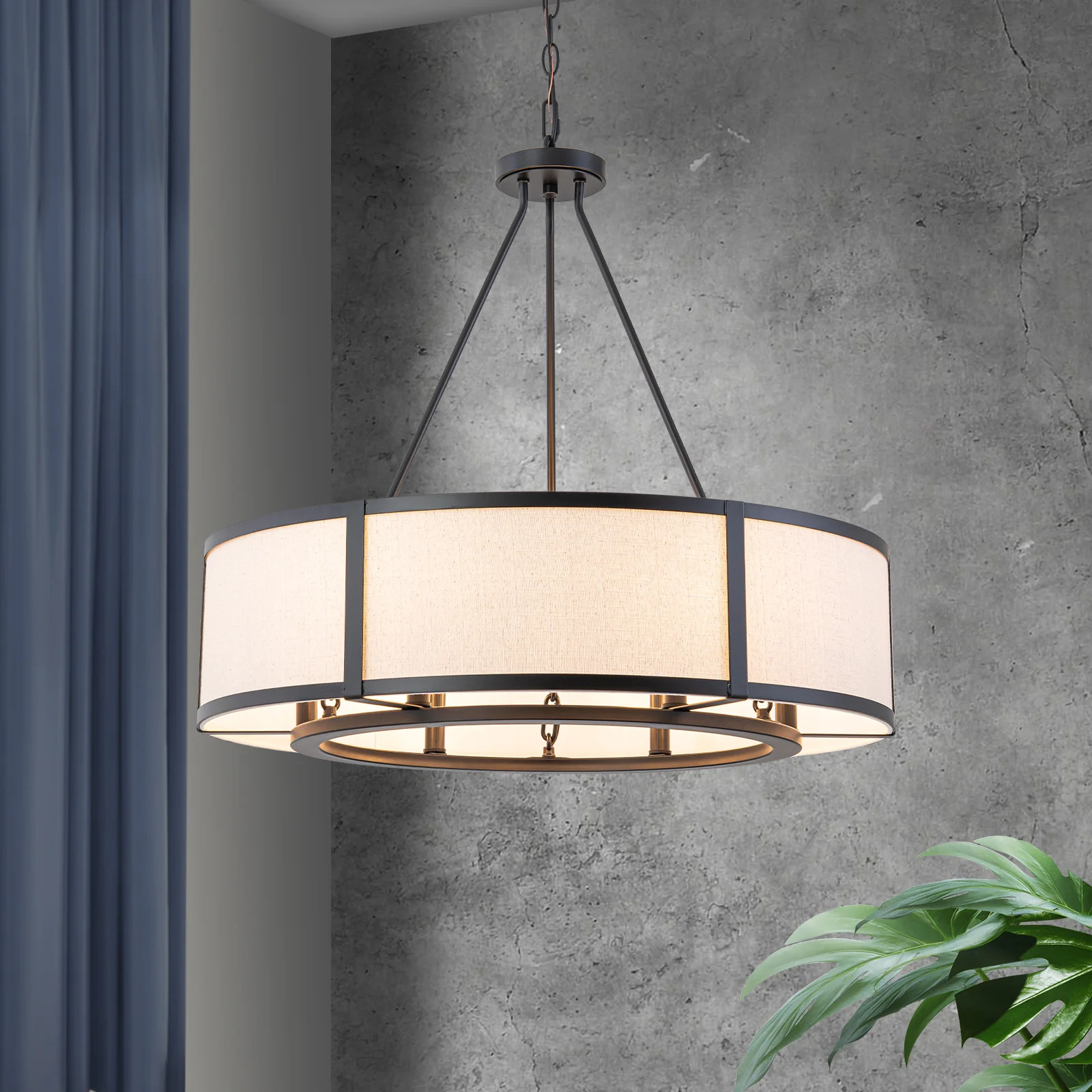 6-Light Fabric Drum Chandelier | Wayfair North America