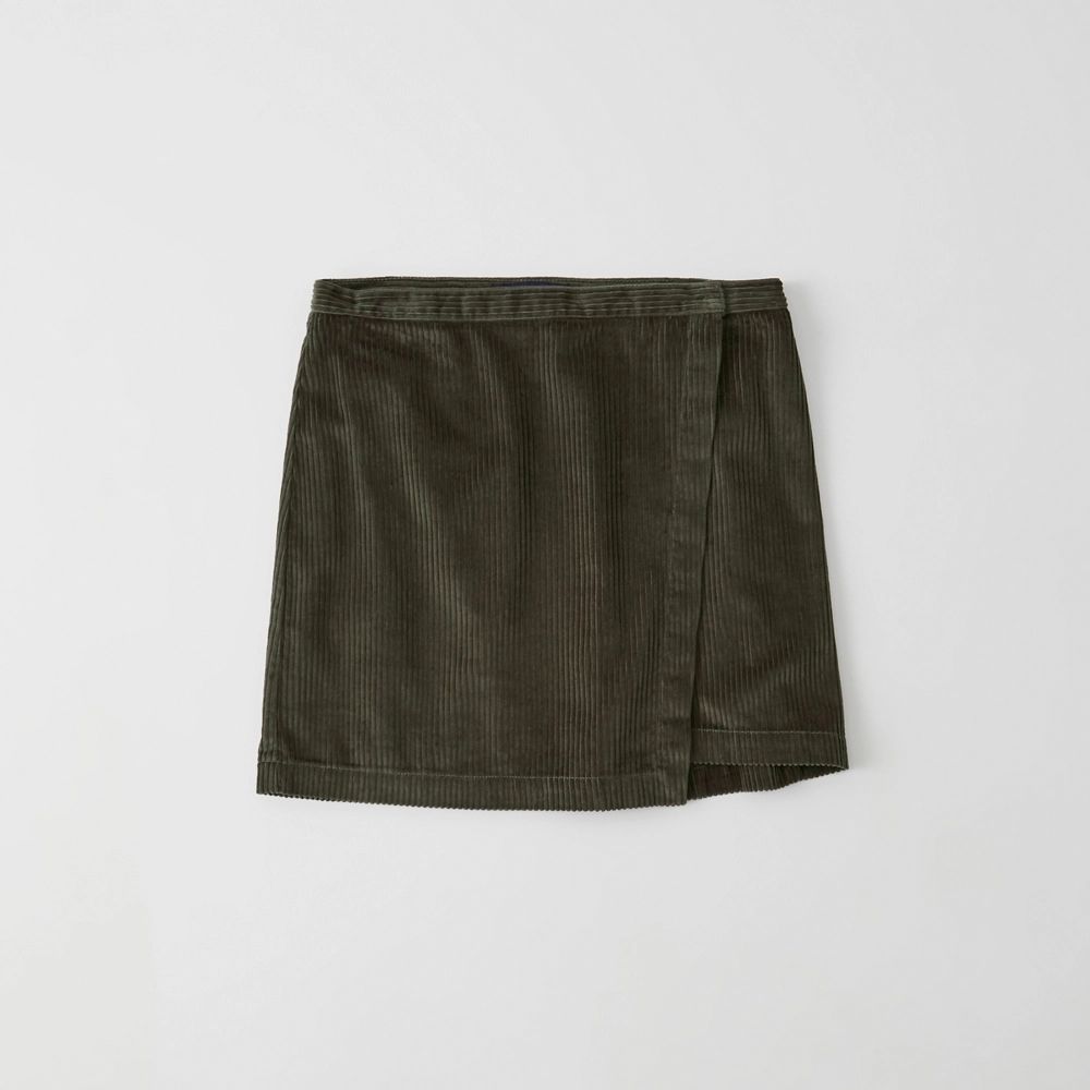 Corduroy Wrap-Front Mini Skirt | Abercrombie & Fitch US & UK