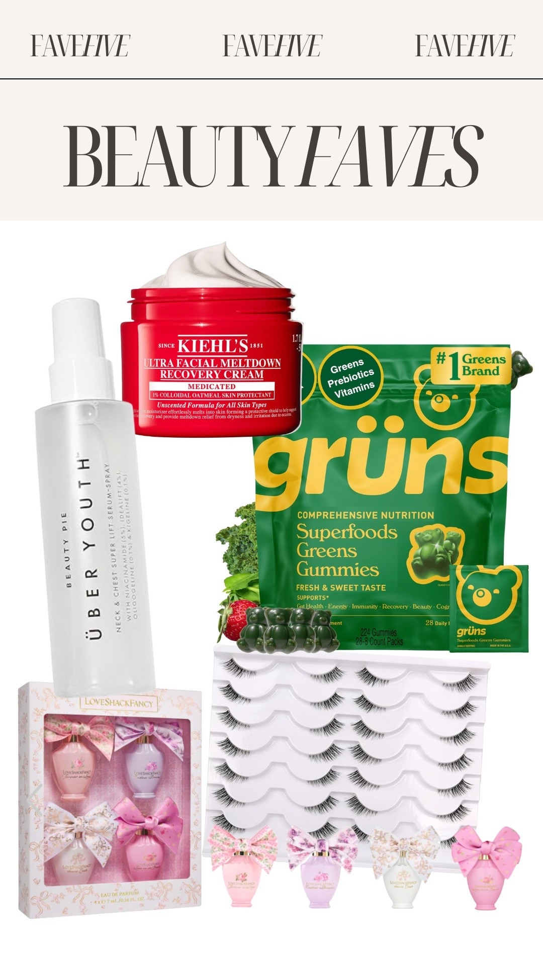 Beauty Fave Five feat. Kiehl’s, Amazon, Gruns, LoveShackFancy, Sephora,
Ulta

#LTKBeauty #LTKHoliday #LTKGiftGuide