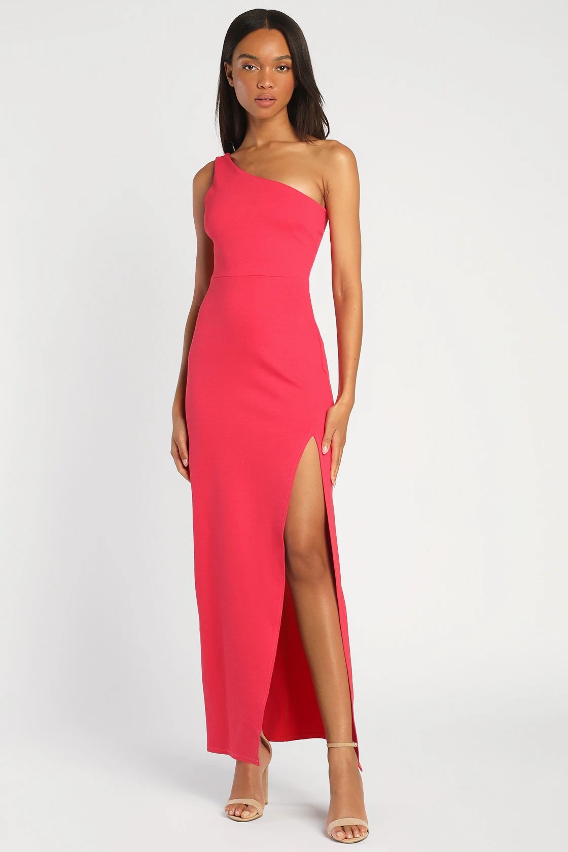 Good Times Only Hot Pink One-Shoulder Maxi Dress | Lulus (US)