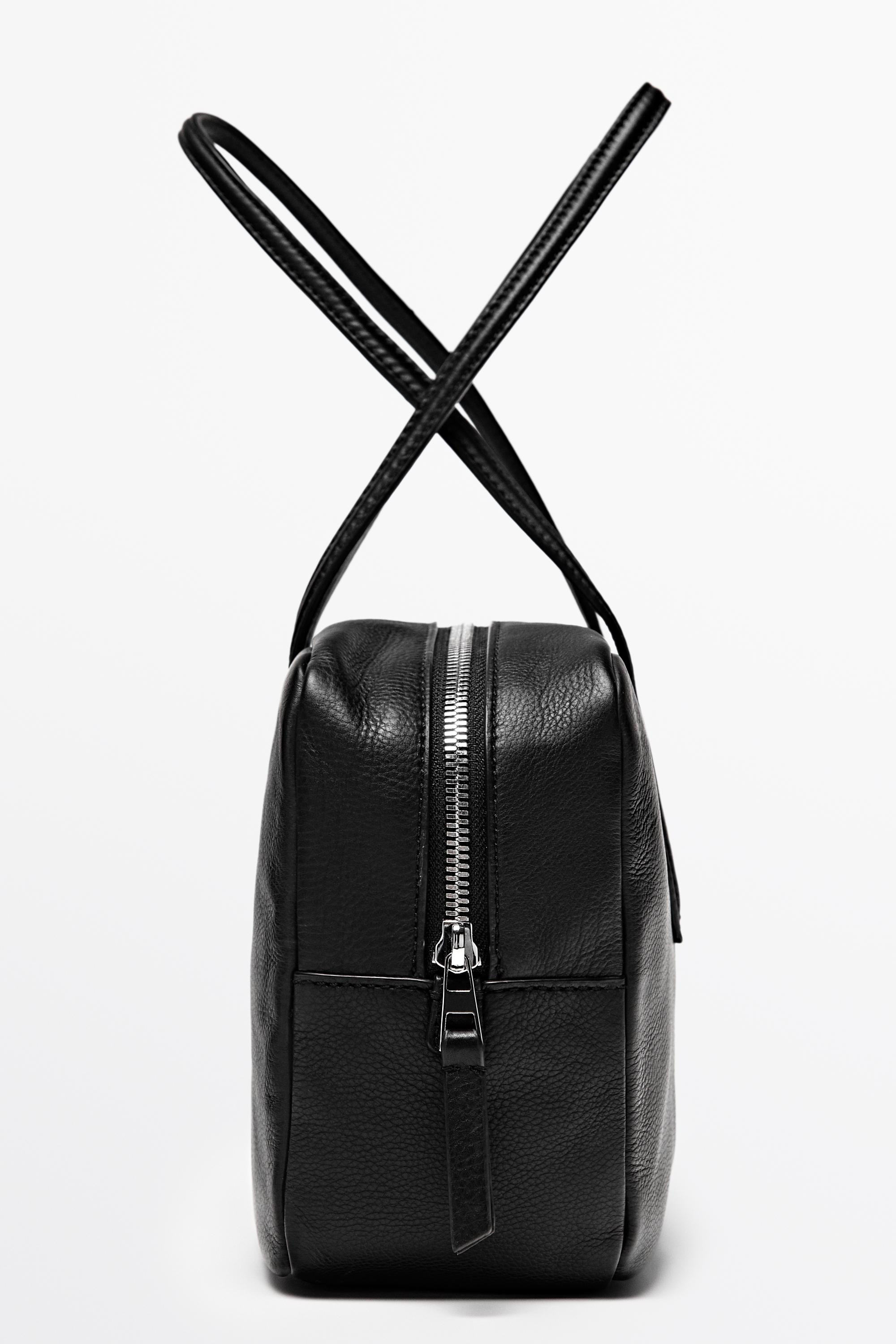 Nappa leather mini duffle bag | Massimo Dutti UK