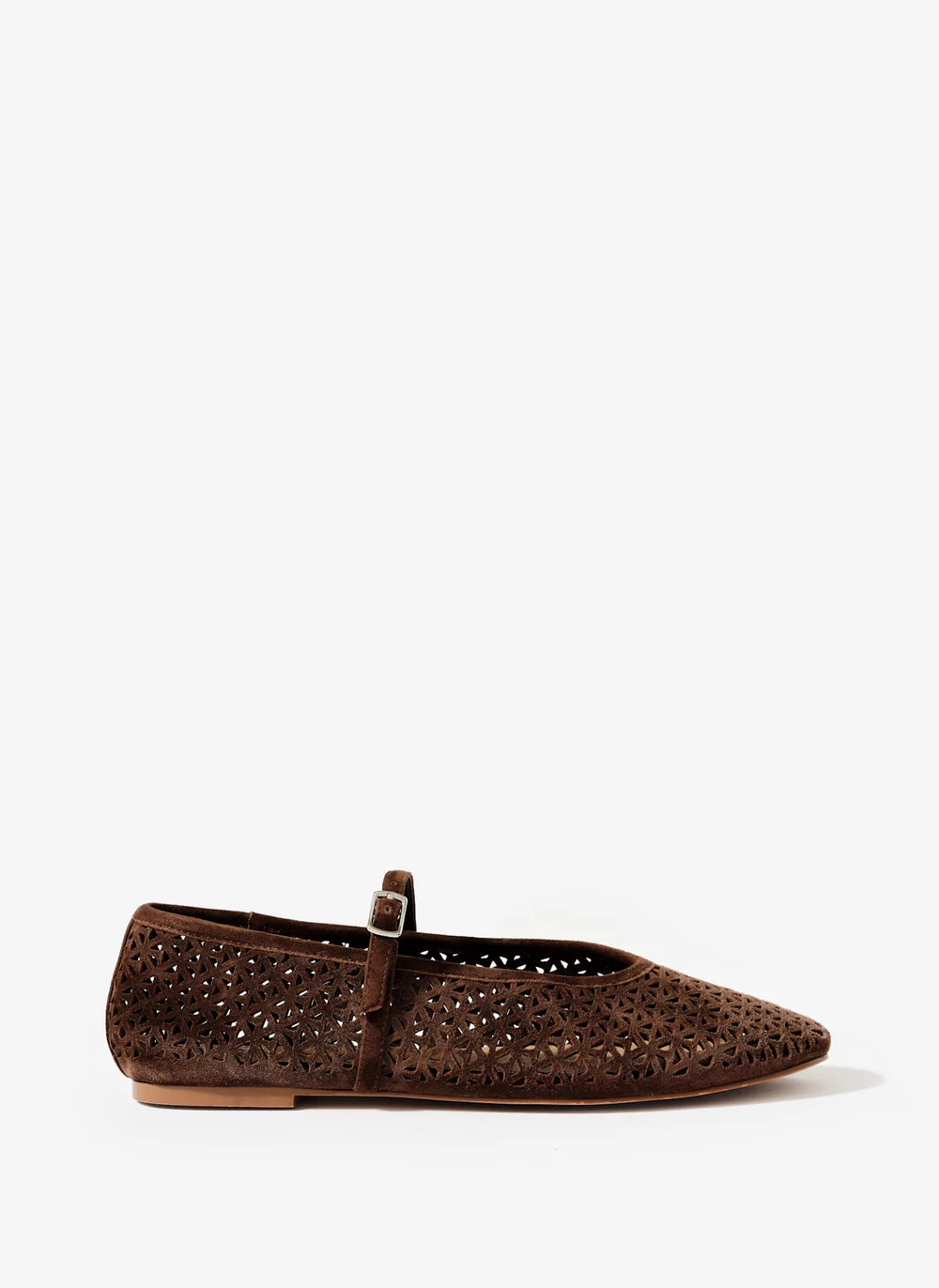 Tabi Brown Suede Ballet Flats | Mint Velvet