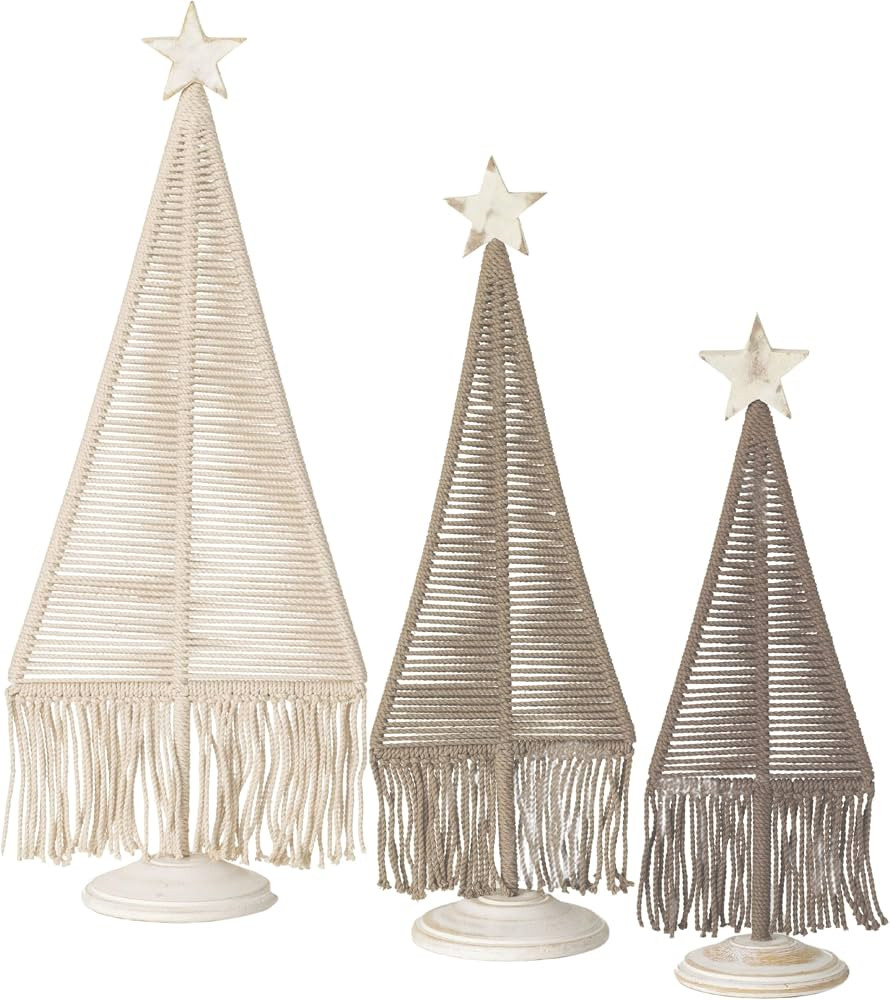 Sullivans Christmas Bo-Ho Macrame Tree Set of 3, Christmas Tree Decor, Boho Christmas Decorations... | Amazon (US)