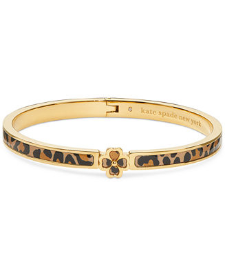 Gold-Tone Spade Flower Thin Printed Bangle Bracelet | Macy's