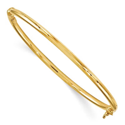 Black Bow Jewelry 3mm 14k Yellow Gold Classic Polished Hinged Bangle Bracelet | Target