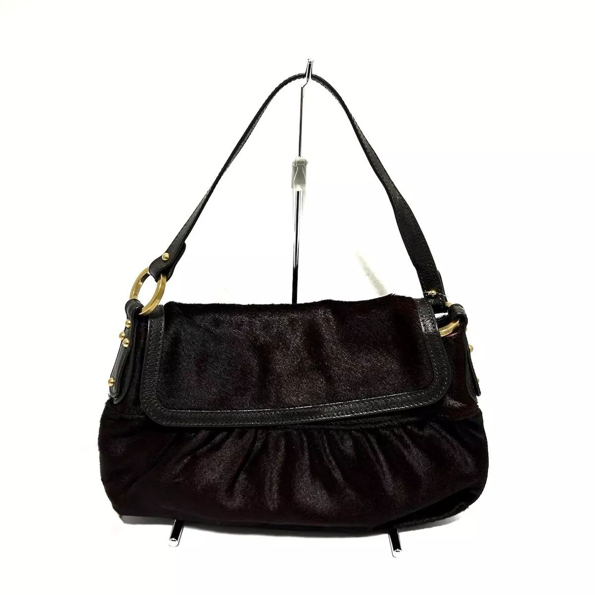 Auth FENDI - Dark brown Unborn Calf Leather Shoulder Bag  | eBay | eBay US
