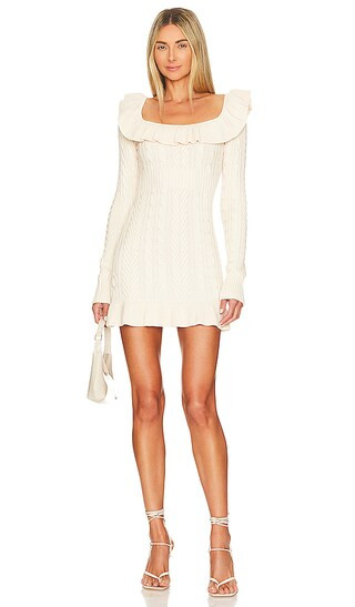 Rosalie Knit Mini Dress in Ivory | Revolve Clothing (Global)