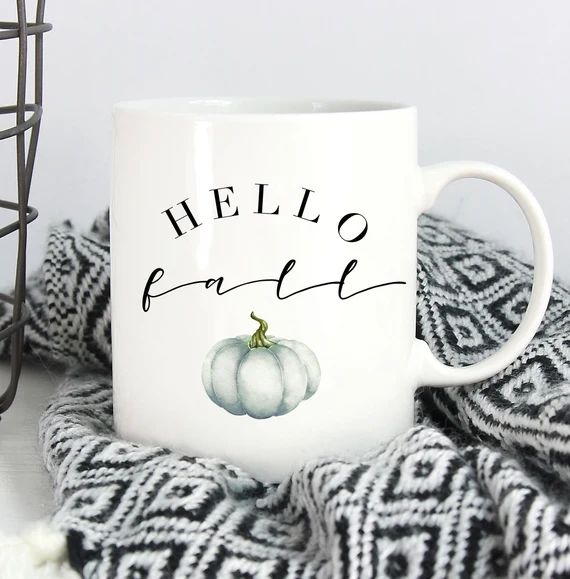 Hello Fall Mug, Fall Mug, Autumn Mug, Pumpkin Mug, Cup, Gift, Fall Decor, Autumn Decor, Coffee Mug,  | Etsy (US)