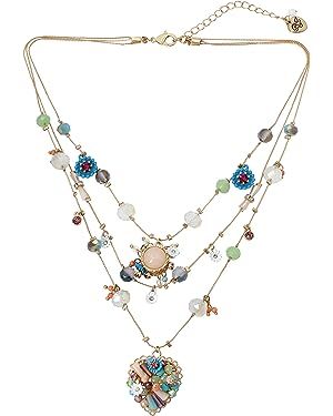 Betsey Johnson Woven Heart Layered Necklace | Amazon (US)