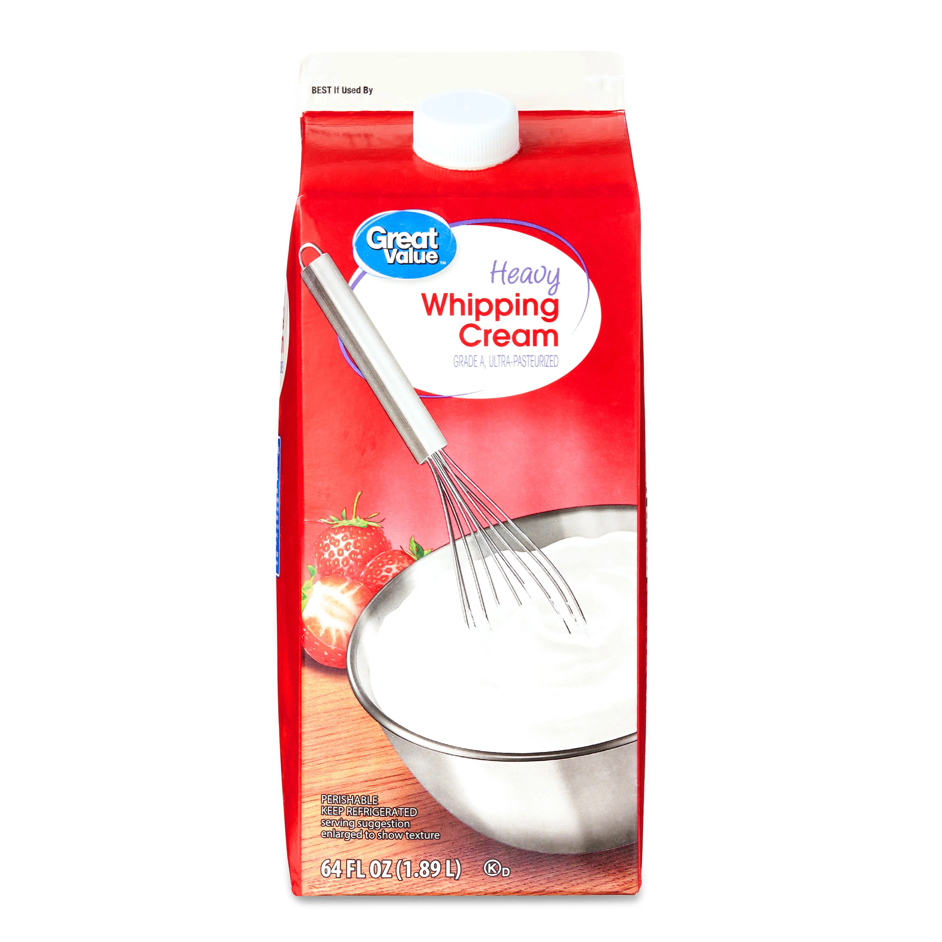 Great Value Heavy Whipping Cream, 64 fl oz | Walmart (US)
