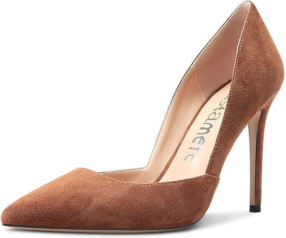 Castamere Womens D'Orsay Slip On High Heels Pumps Elegant Pointy Toe Stilettos 10CM Heel Shoes | Amazon (US)