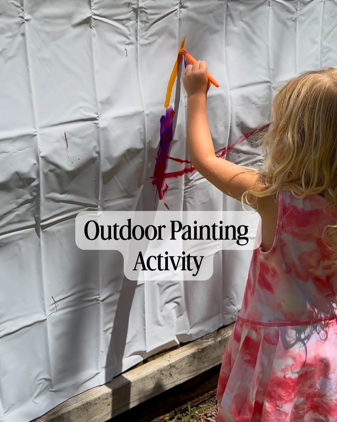This outdoor activity keeps the kids busy for so long and is one you can repeat throughout the season. 

Just hang a white shower curtain liner, give the kids washable paint, and let them go! The curtain is washable so you can rinse and literally repeat!

#LTKmomlife #LTKKids