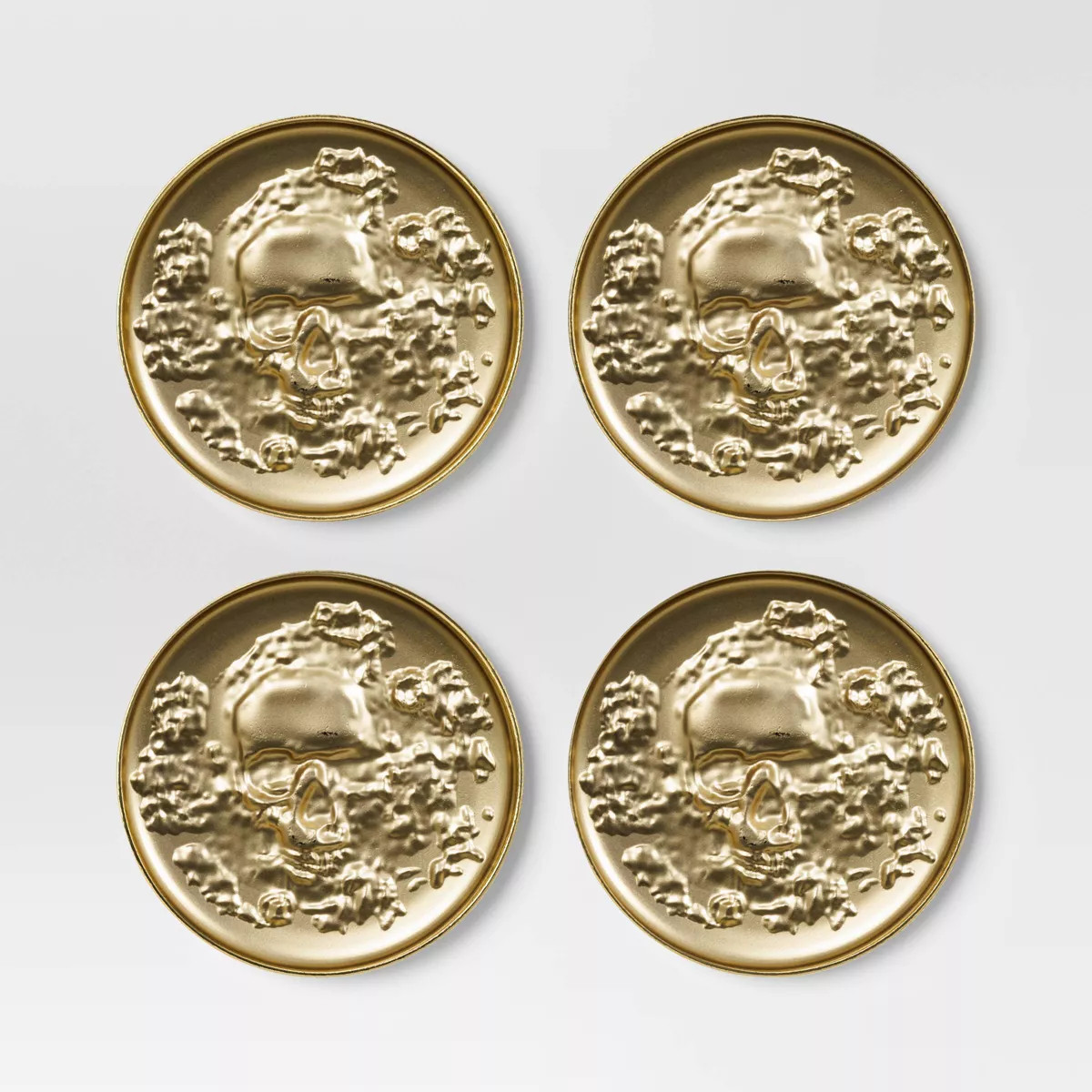 4pk Metal Coasters Gold - Threshold™ | Target