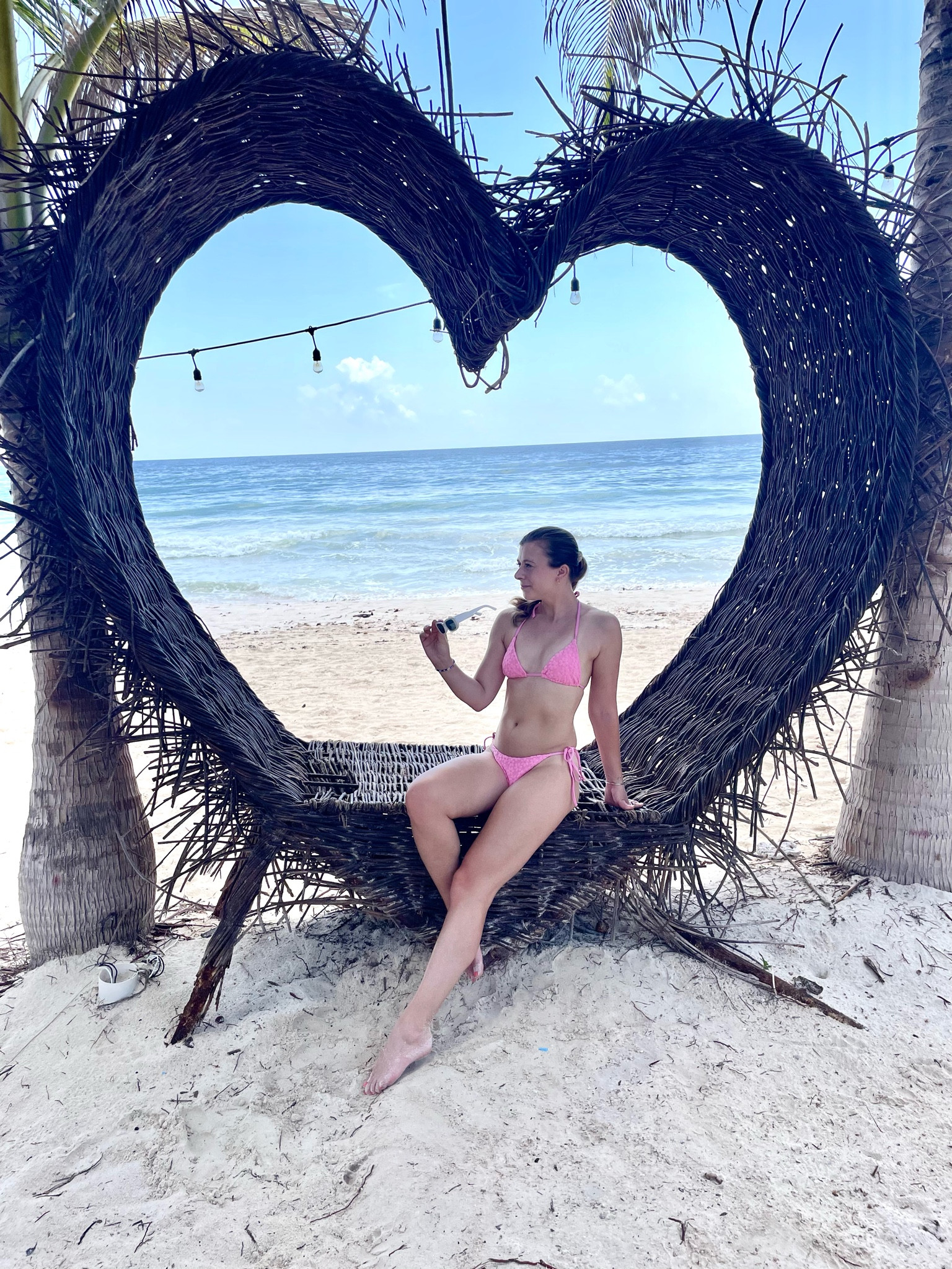 Pink bikini for a girls trip to the beach club!
