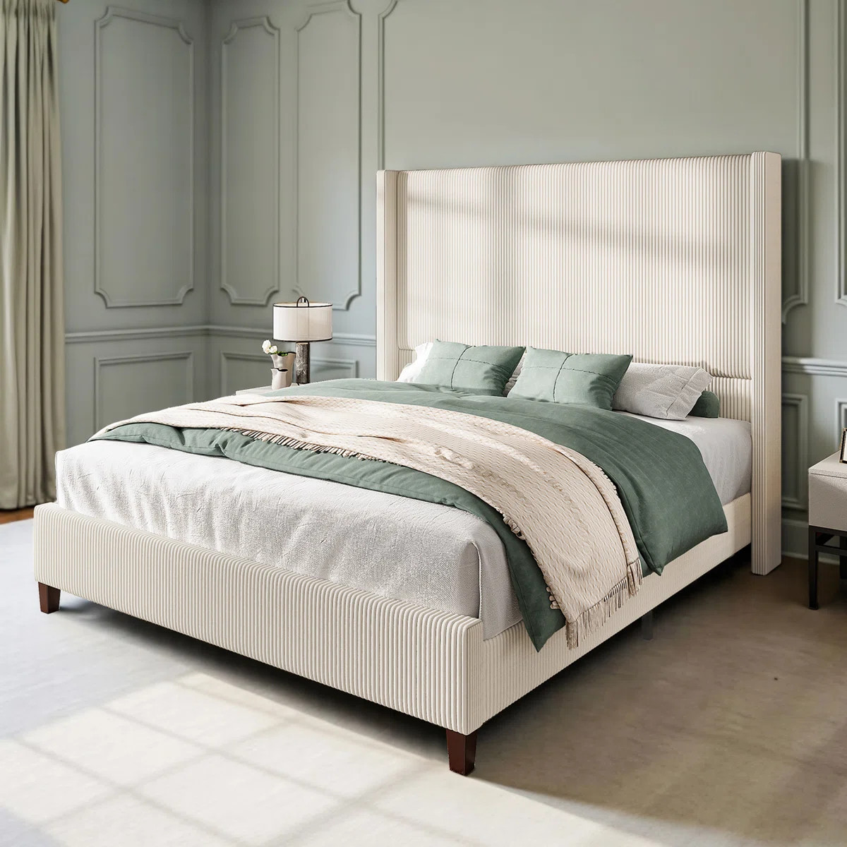 Dunwoody Upholstered Wingback Platform Bed | Wayfair North America