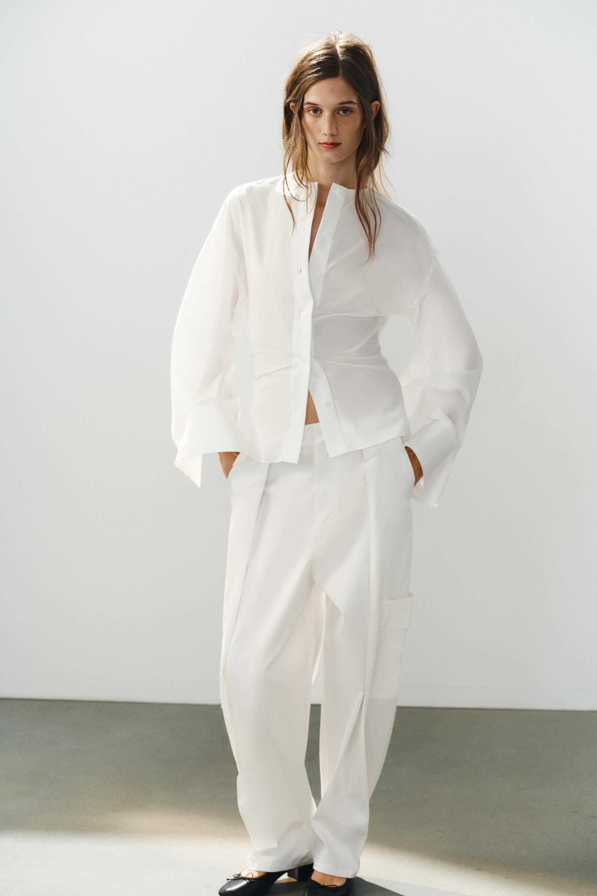 POPLIN SHIRT WITH VOLUMINOUS SLEEVES | Zara US