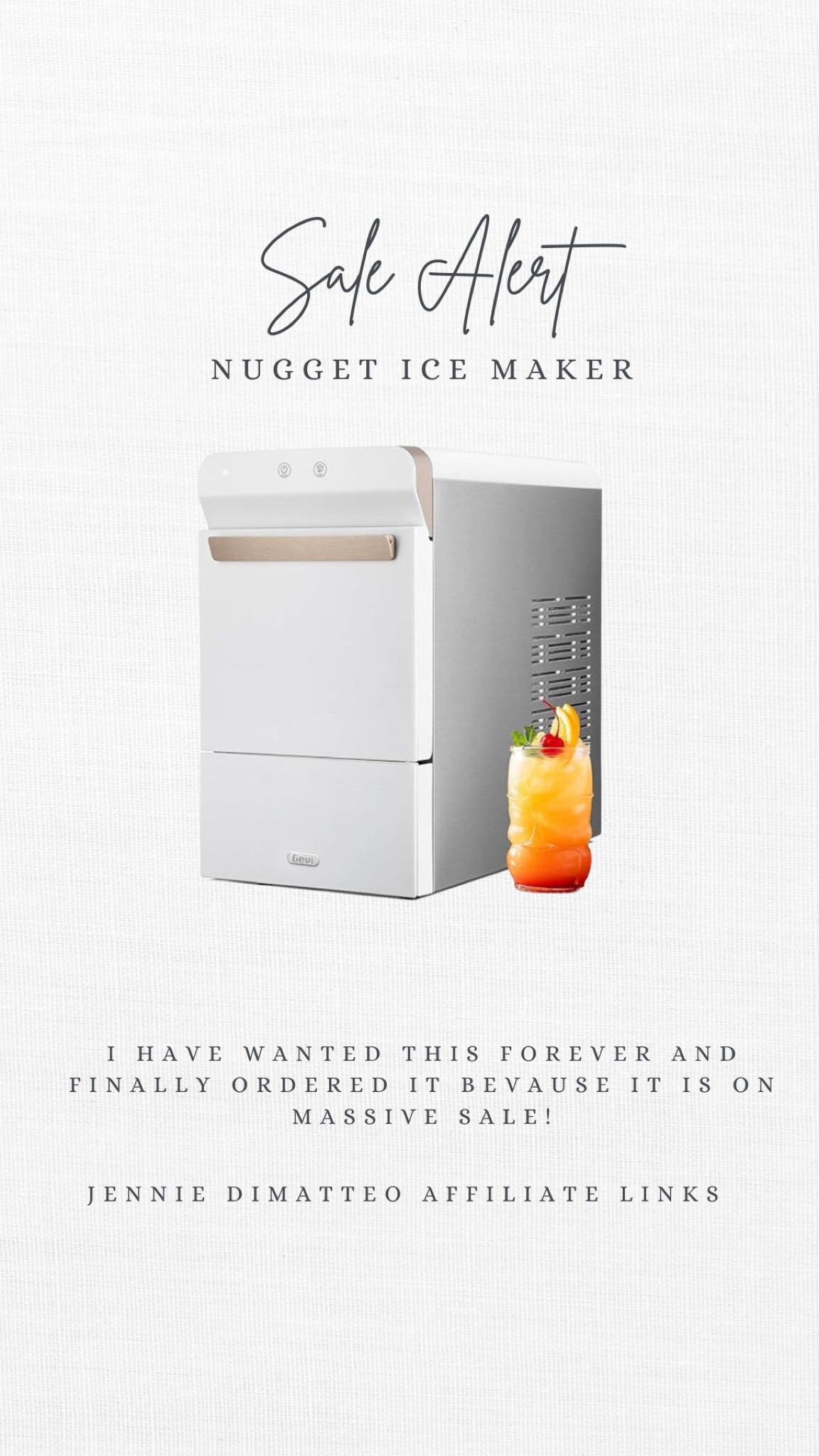 This nugget ice maker is on sale! I just ordered it and cannot wait to use it! 
Ice Maker. Nugget Ice Maker.

#LTKFamily #LTKSaleAlert #LTKHome