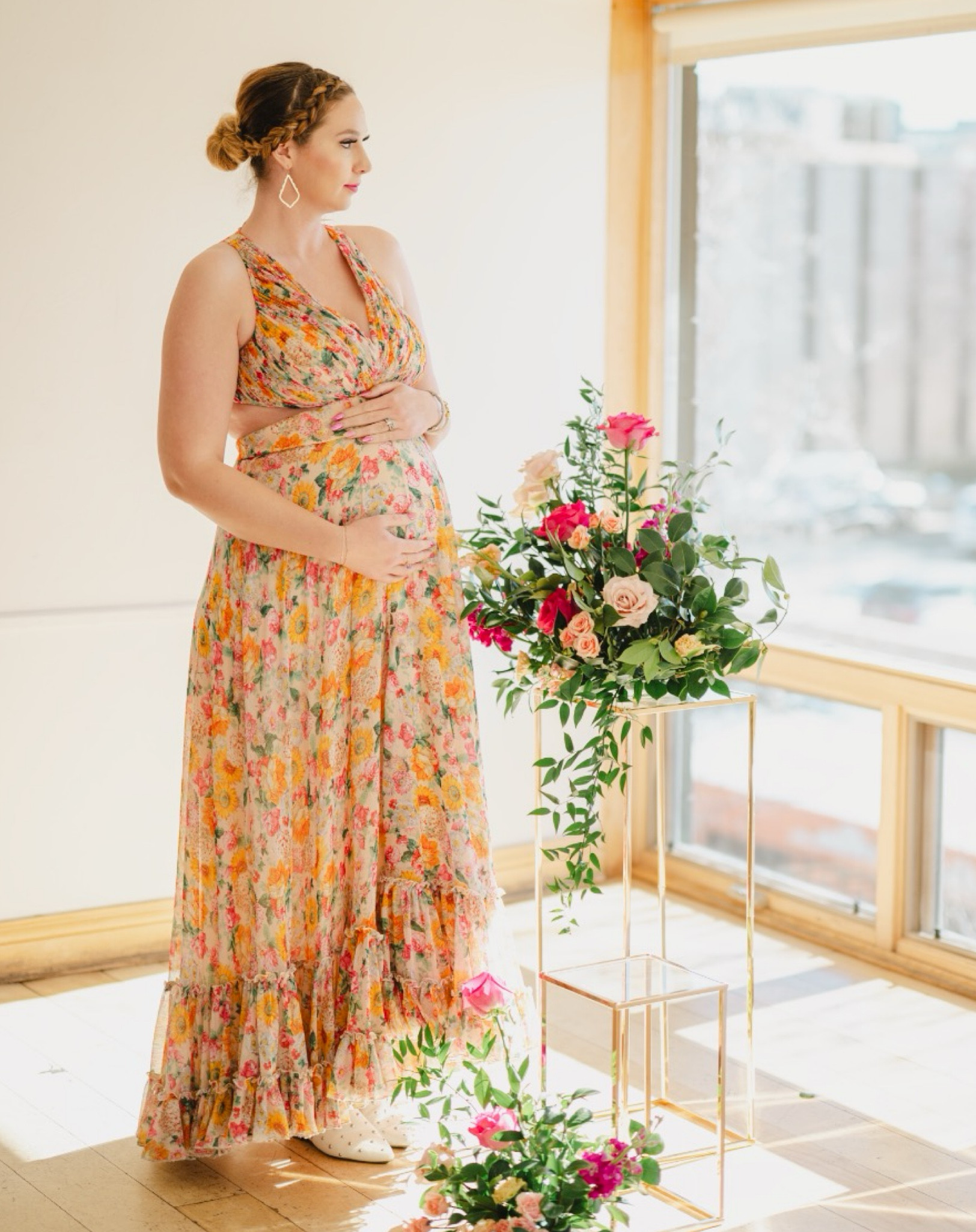 Wedding guest, maternity, rent the runway, ieena for Mac Duggal, bump friendly 

#LTKwedding #LTKbump