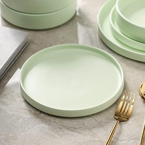 Stone Lain Stella Salad Plate 6-Piece Set, Round, Porcelain, Lime Green | Amazon (CA)