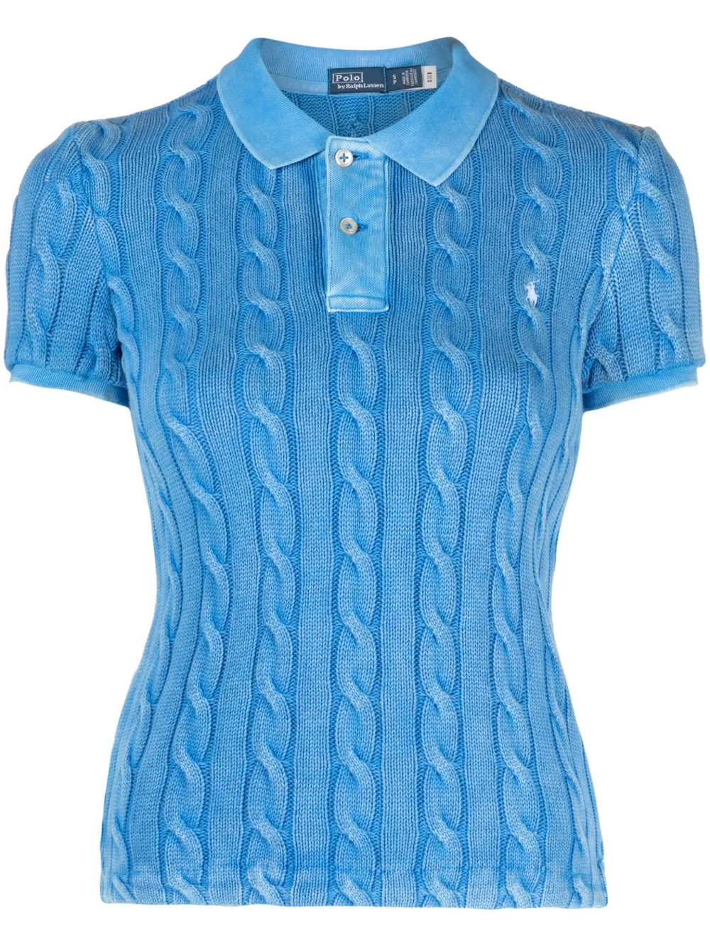 cable-knit cotton polo shirt | Farfetch Global