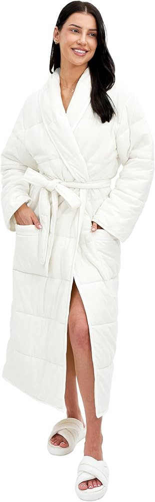 The Big Softy Quilted Luxury Robe For Women - Padded Hotel Spa Duvet Bathrobe - Jersey Cotton Lon... | Amazon (US)