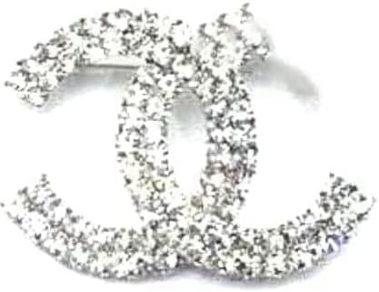 C Letter Pin Brooch C Initial CZ Diamonds Silver | Amazon (US)