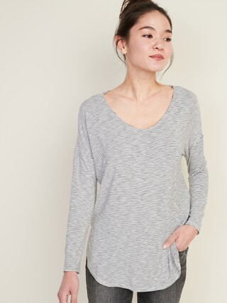 Luxe V-Neck Tunic Tee for Women | Old Navy (US)