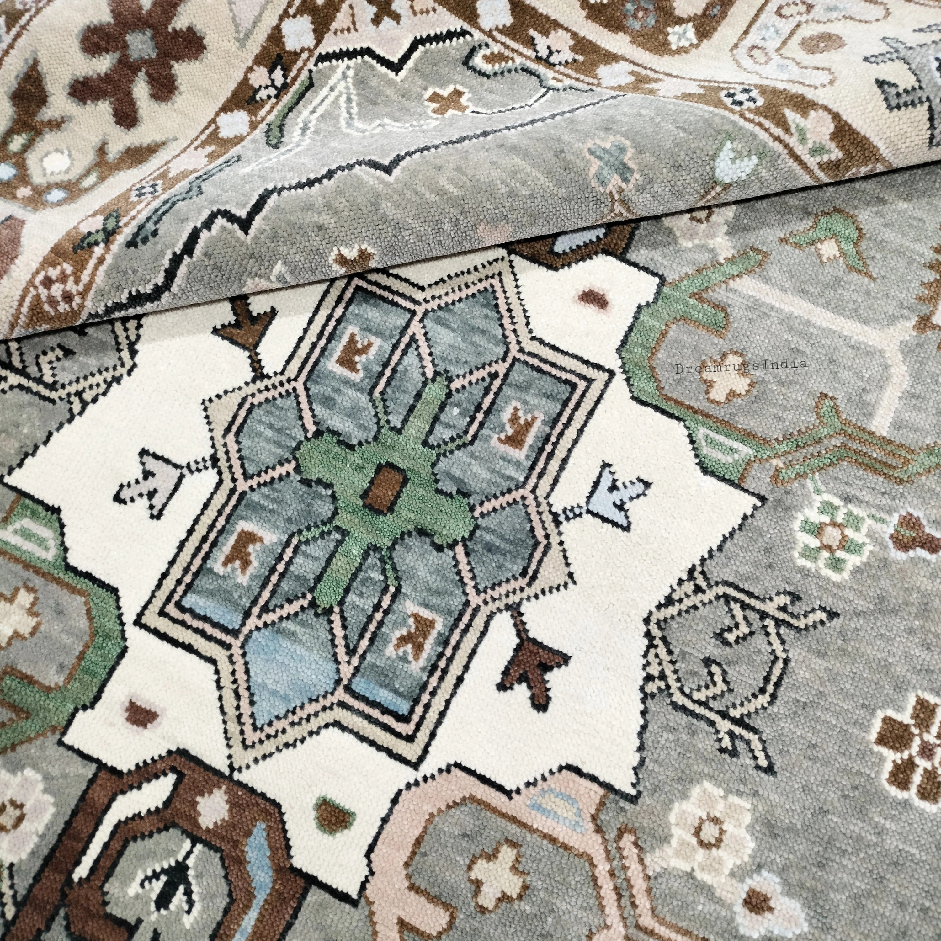 Premium Grey and Beige with Green Accent Oushak Persian Knot Rug in Hand Knotted Wool Rug for Living Room Rug 8×10 Area Rug 9x12,10x14 Rug. | Etsy (Global)
