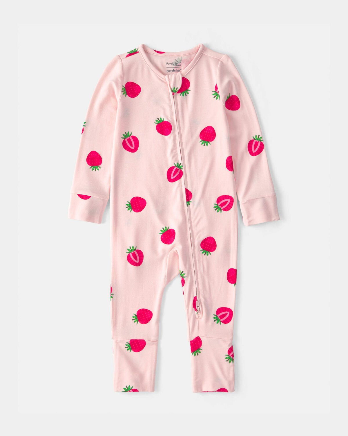 Baby Girl Strawberry PurelySoft Sleep & Play Pajama - Pink | Carter's Inc