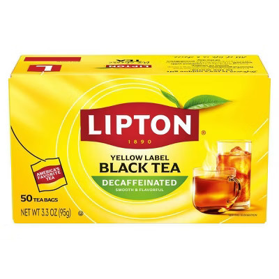 Lipton Decaffeinated Black Tea Bags - 50ct/3.3oz | Target