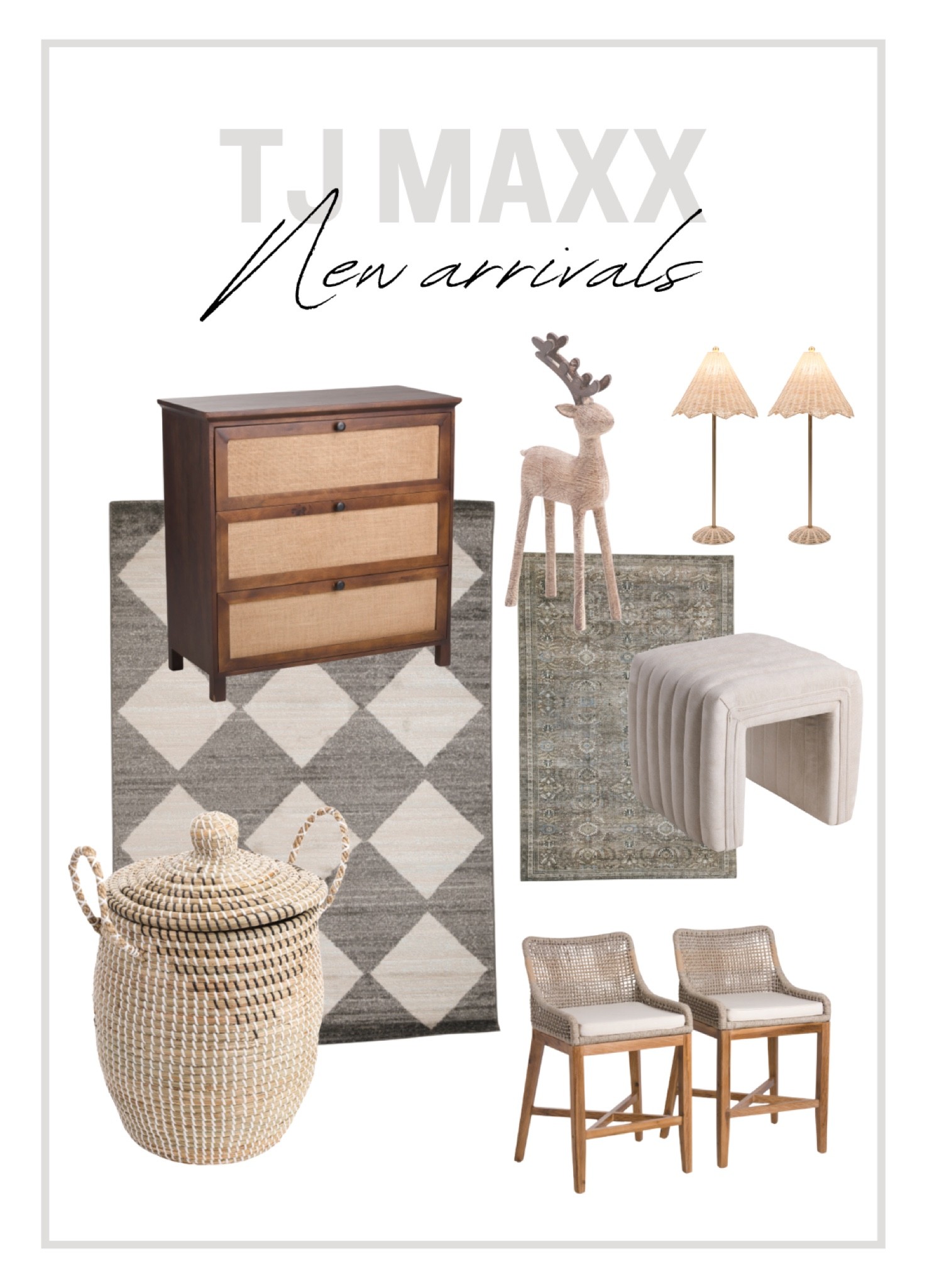 Tj Maxx, Tj Maxx New Arrivals, Home Decor, Affordable Home Decor, Home Inspo, Rug, Basket, Lamp, Dresser, Barstools, Holiday Decor, Chair, Bedroom, Living room, Kitchen

#LTKunder50 #LTKhome #LTKHoliday