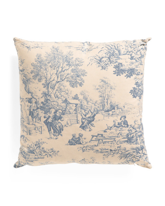 Made In Usa 22x22 Toile Feather Filled Pillow | TJ Maxx