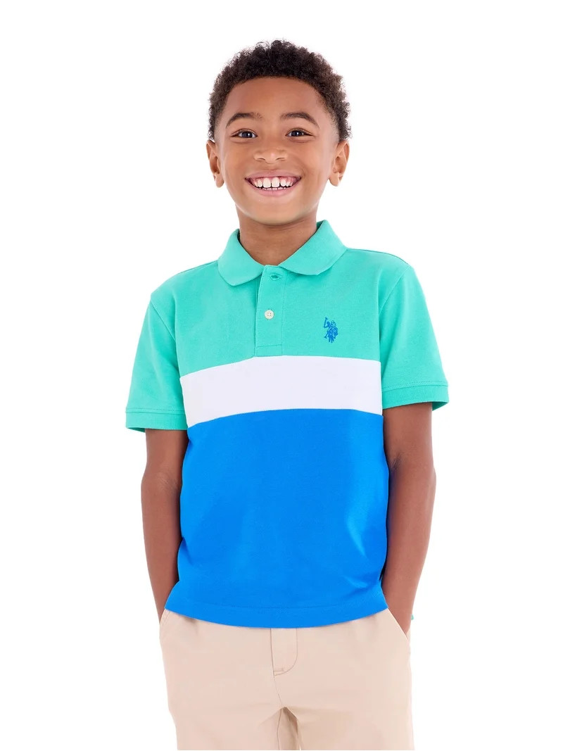 U.S. Polo Assn. Boys Colorblock Pique Polo Shirt, Sizes 4-18 | Walmart (US)