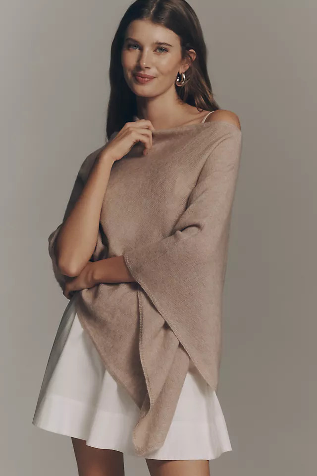 Knit Asymmetric Poncho | Anthropologie (US)