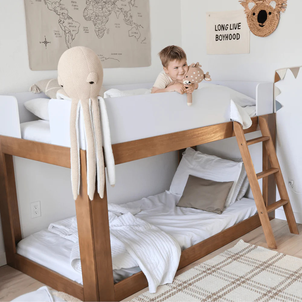 Mid-Century Modern Twin Over Twin Low Bunk Bed | max & lily