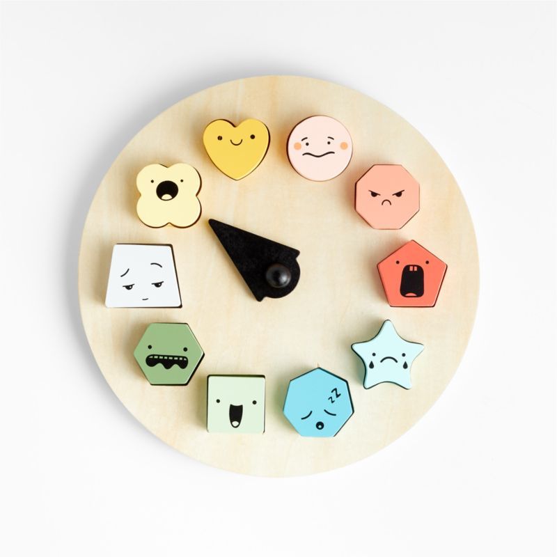 Wonder and Wise Wooden Emotion Wheel Puzzle for Kids | Crate & Kids | Crate & Barrel
