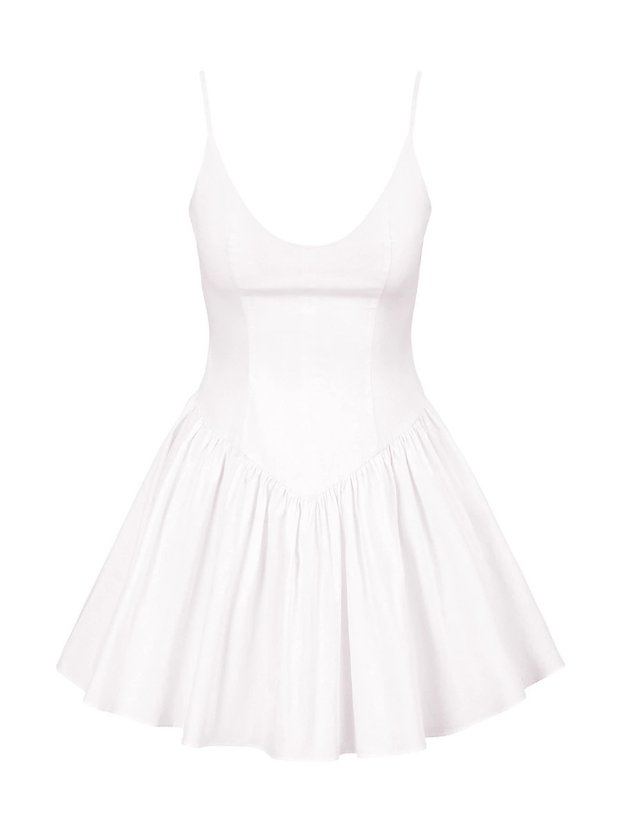 Women's Dena Stretch-Cotton Sleeveless Minidress - White - Size 00 | Saks Fifth Avenue