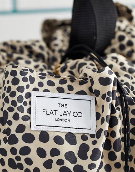 The Flat Lay Co. Drawstring Makeup Bag - Cheetah Spots | ASOS (Global)