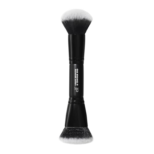 e.l.f. Liquid Bronzer & Contour Duo Brush, Silky Highly Pigmented Formula with Dual-ended Makeup Brush, Synthetic Bristles, 100% Vegan and Cruelty-Free | Amazon (US)