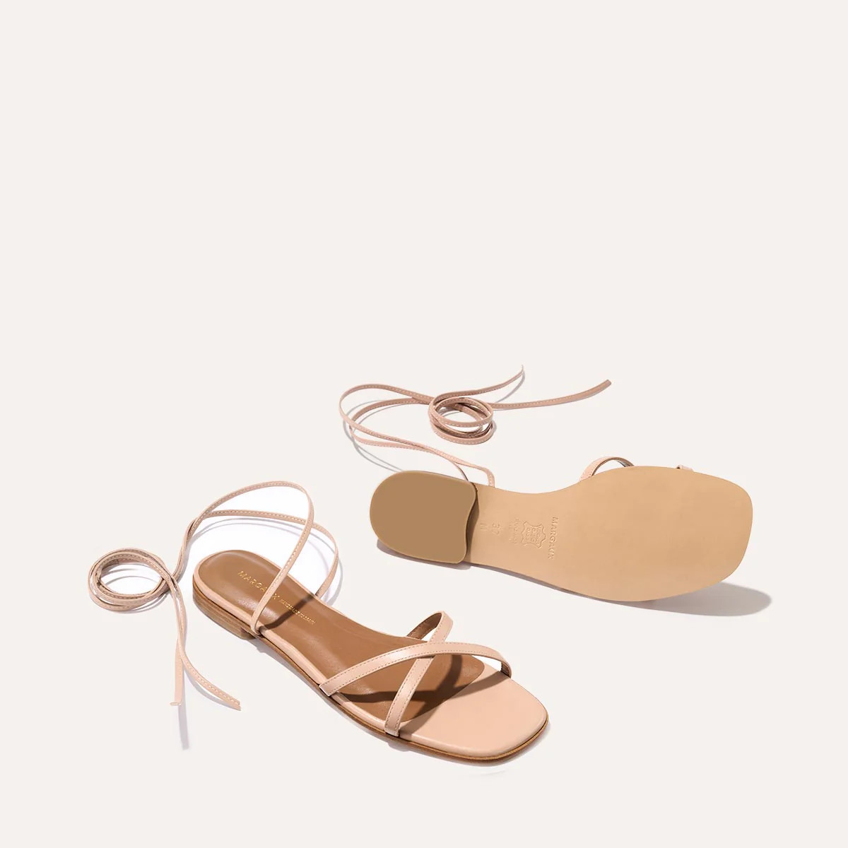 The Wrap Sandal - Rose Nappa | Margaux
