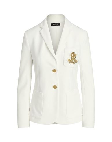 Lauren Ralph Lauren Patch Jacquard Blazer Woman Suit jacket White Size XL Cotton, Elastane | YOOX (US)