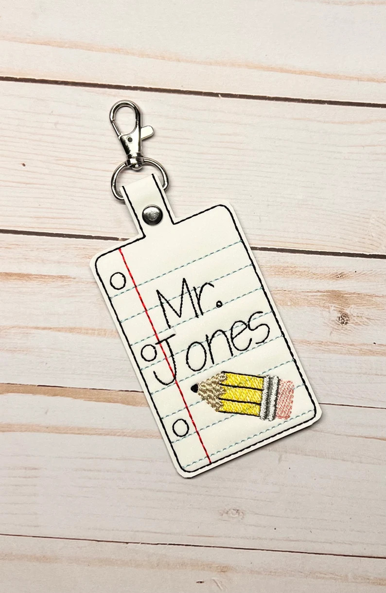Personalized Teacher Badge Holder Notebook Paper ID Holder - Etsy | Etsy (US)