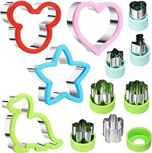 Sandwich Cutter Set, Including 4 Sandwich Cutters Shaped Like Dinosaur, Star and Heart and 7 Vege... | Amazon (US)