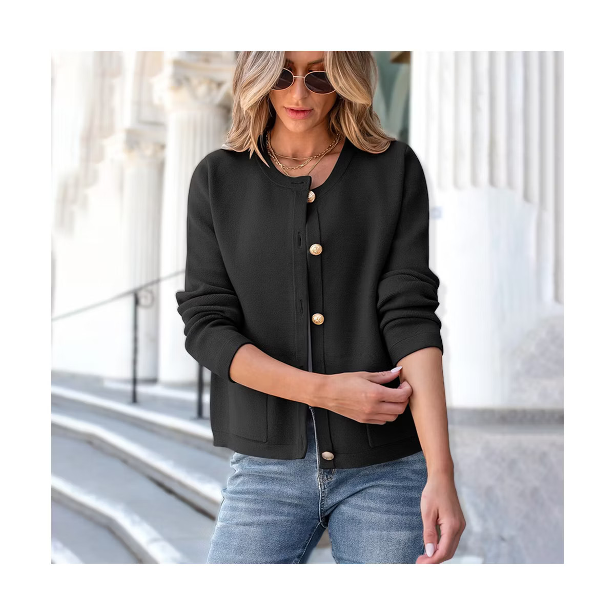 Womens Cardigan Sweaters Front Button Stripes Cardigan At Waist Long Sleeve Casual Sweater Jacket... | Target